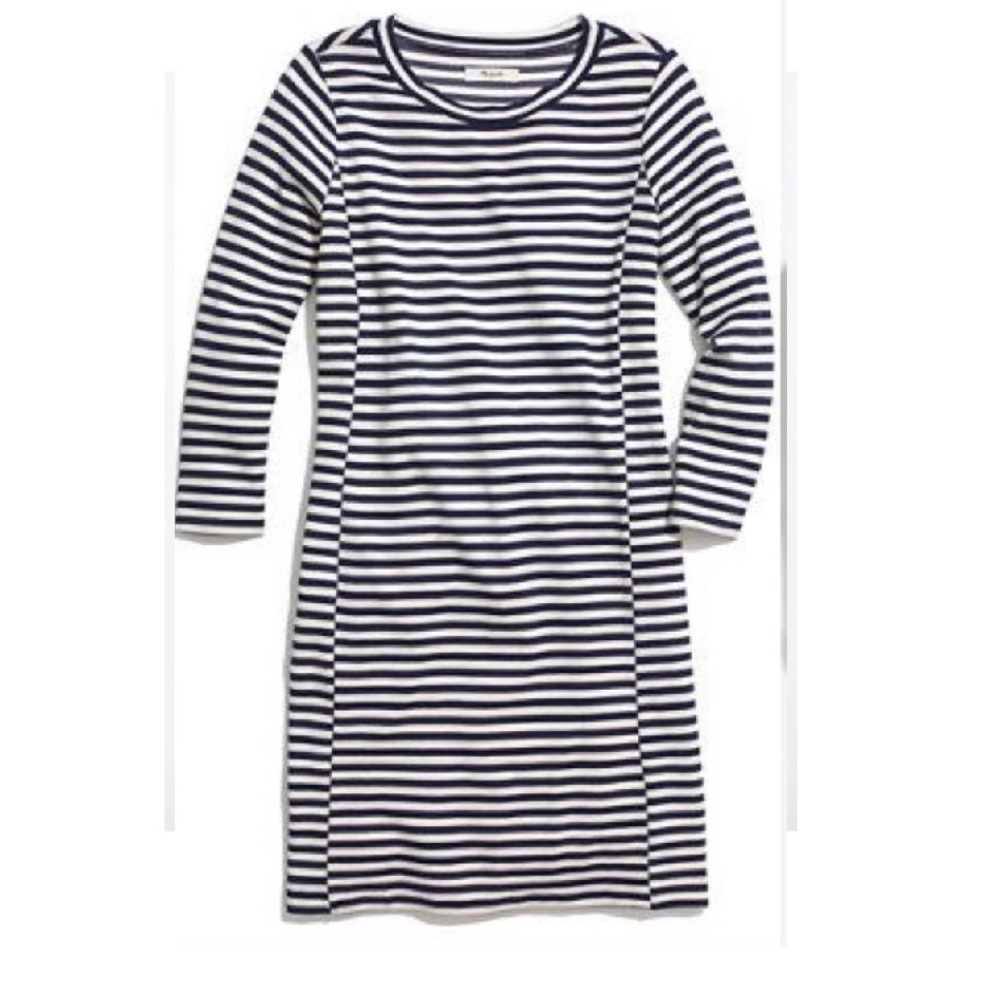 New Madewell Striped Sweatshirt Dress Small